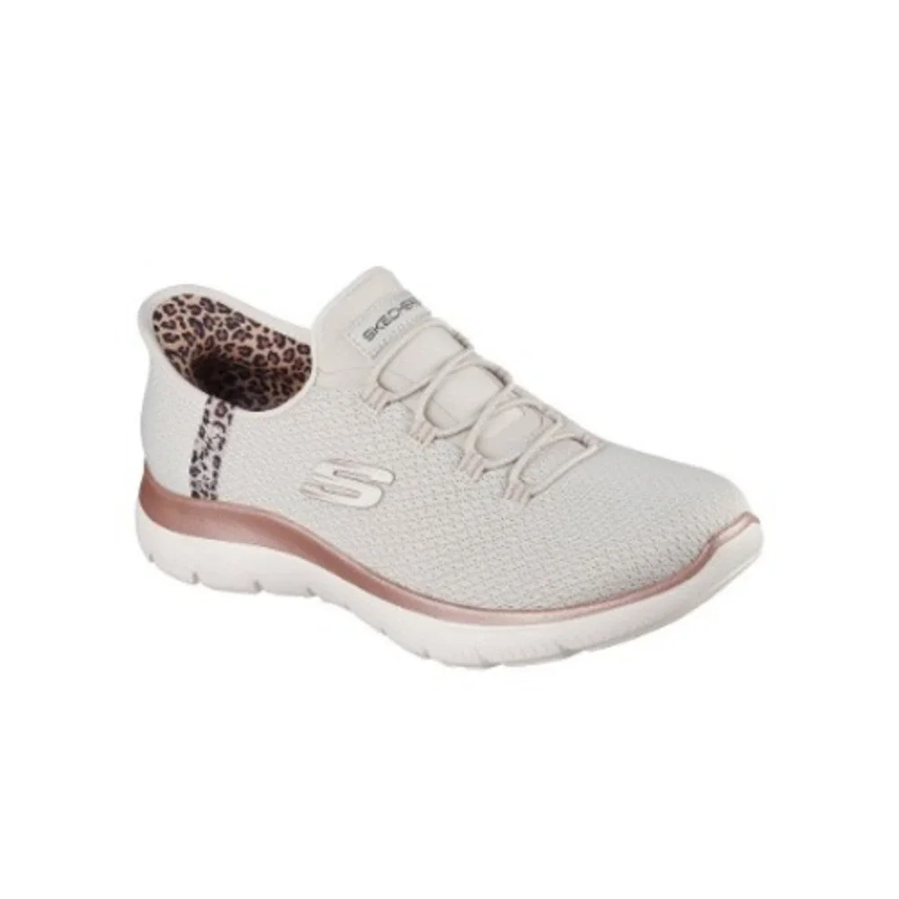 Skechers Women's NIB Slip-ins Summits Leopard Chic Natural/Leopard Sneakers 9.5
